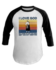 I Love God Unicorn Baseball Tee tile