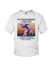 My Four Moods I Need Coffee Youth T-Shirt tile