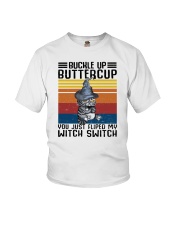 Buckle Up Buttercup Cat Halloween Youth T-Shirt tile