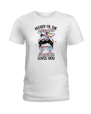 Keeper Of The Gender Auntie Loves You Ladies T-Shirt tile