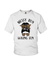 Messy Bun Having Fun Youth T-Shirt tile