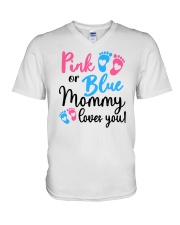 Pink Or Blue Mommy Loves You V-Neck T-Shirt tile
