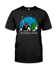 I Do What I Want Black Cat Christmas Classic T-Shirt front