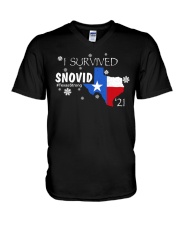 I Survived Snovid Texas Strong V-Neck T-Shirt tile