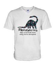 Mamasaurus Like A Normal Mom V-Neck T-Shirt tile
