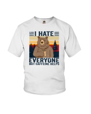I Hate Everyone Bear Coffee Youth T-Shirt tile