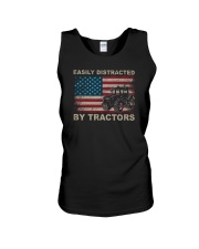 Easily Distracted By Tractors Unisex Tank tile