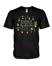 Easily Distracted By Plants V-Neck T-Shirt tile