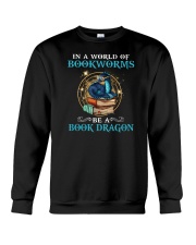 In A World Of Bookworms Be a Book Dragon Crewneck Sweatshirt tile