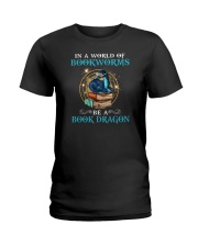 In A World Of Bookworms Be a Book Dragon Ladies T-Shirt tile
