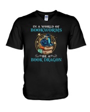 In A World Of Bookworms Be a Book Dragon V-Neck T-Shirt tile