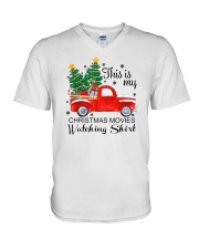 This Is My Christmas Movies Watching Shirt V-Neck T-Shirt tile