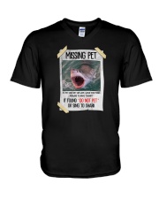 Missing Pet Shark V-Neck T-Shirt tile