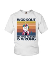 Workout Because Murder Is Wrong Youth T-Shirt tile