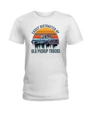 Easily Distracted By Old Pickup Trucks Ladies T-Shirt tile