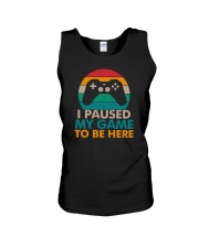 I Paused My Game To Be Here Unisex Tank tile