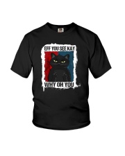 Eff You See Kay Why Oh You Black Cat Youth T-Shirt tile