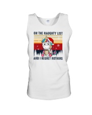 On The Naughty List And I Regret Nothing Unicorn Unisex Tank tile