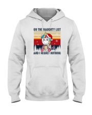 On The Naughty List And I Regret Nothing Unicorn Hooded Sweatshirt tile