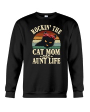 Rockin' The Cat Mom And Aunt Life Crewneck Sweatshirt tile