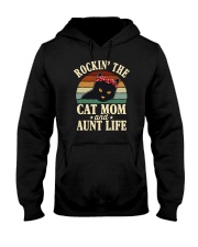 Rockin' The Cat Mom And Aunt Life Hooded Sweatshirt tile