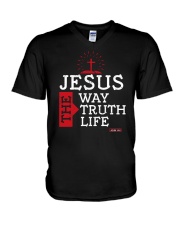 Jesus The Way The Truth The Life V-Neck T-Shirt tile