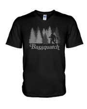 Bassquatch Bigfoot Fishing V-Neck T-Shirt tile