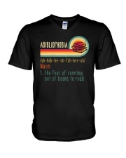 Abibliophobia Definition V-Neck T-Shirt tile