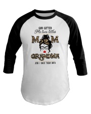 God Gifted Me Two Titles Mom And Grandma Baseball Tee tile