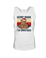Merry Drunk I'm Christmas Bear Beer Unisex Tank tile