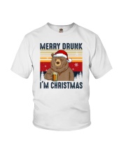 Merry Drunk I'm Christmas Bear Beer Youth T-Shirt tile