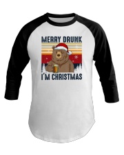 Merry Drunk I'm Christmas Bear Beer Baseball Tee tile