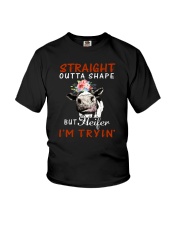Straight Outta Shape But Heifer I'm Tryin Youth T-Shirt tile