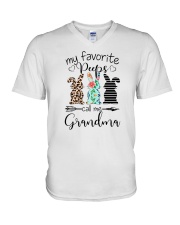 My Favorite Peeps Call me Grandma V-Neck T-Shirt tile