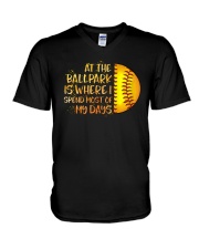 At The Ballpark Is Where I Spend Most Of My Days V-Neck T-Shirt tile