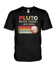 Pluto Never Forget 1930-2006 V-Neck T-Shirt tile