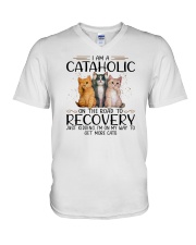 I Am A Cataholic On The Road To Recovery V-Neck T-Shirt tile