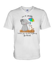 In A World Where You Can Be Anything Be Kind V-Neck T-Shirt tile