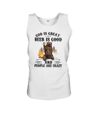God Is Great Beer Is Good And People Are Crazy Unisex Tank tile