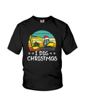 I Dig Christmas Excavator Youth T-Shirt tile