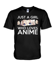 Just A Girl Who Loves Anime V-Neck T-Shirt tile