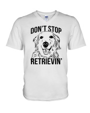 Don't Stop Retrievin' Golden Retriever V-Neck T-Shirt tile