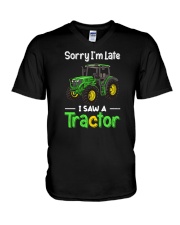 Sorry I'm Late I Saw A Tractor V-Neck T-Shirt tile