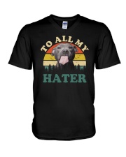 To All My Hater Pitbull V-Neck T-Shirt tile
