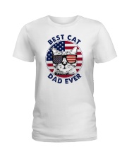 Best Cat Dad Ever Flag Ladies T-Shirt tile