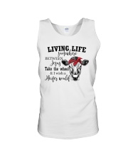 Living Live Somewhere Between Jesus Heifer Unisex Tank tile