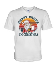 Merry Drunk I'm Chrismas V-Neck T-Shirt tile
