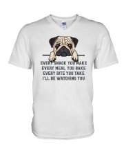 Every Snack You Make Pug V-Neck T-Shirt tile