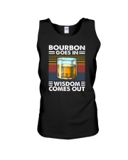 Bourbon Goes In Wisdom Comes Out Unisex Tank tile