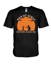 Dad Of Girls Nothing Scares Me V-Neck T-Shirt tile